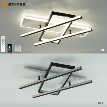 Управляемая светодиодная люстра PALLA 110W 3S-APP-500x460x80-BLACK WHITE CLEAR-220-IP20