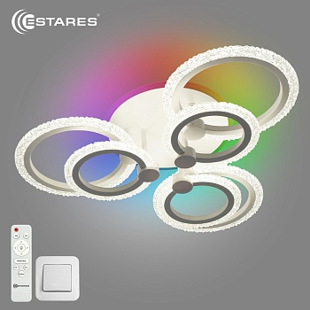 Управляемая светодиодная люстра LILY ICE RGB 80W 7R-IRC-560x140-WHITE/CLEAR-220-IP20