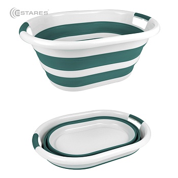 Таз складной силиконовый ES-BS-portable-24l-54x39x24/7-white/seagreen