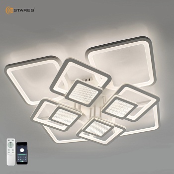 Управляемый светодиодный светильник TETRA twist 180W 12S-APP-595x595x115-WHITE/WHITE/CLEAR-220-IP20