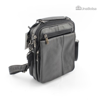 Сумка мужская из натуральной кожи UB-B219-195x235х90-black black-молния молния