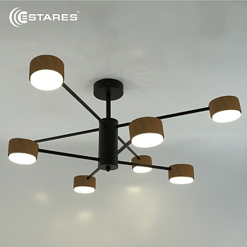 Люстра GUSTA 8xGX53 R-780x300-BLACK/WOOD-IP20