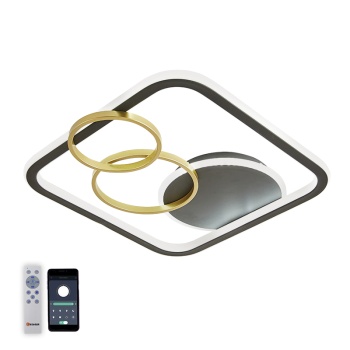 Управляемый светодиодный светильник MENSOLA 90W S-APP-450x450x60-BLACK GOLD WHITE-220-IP20