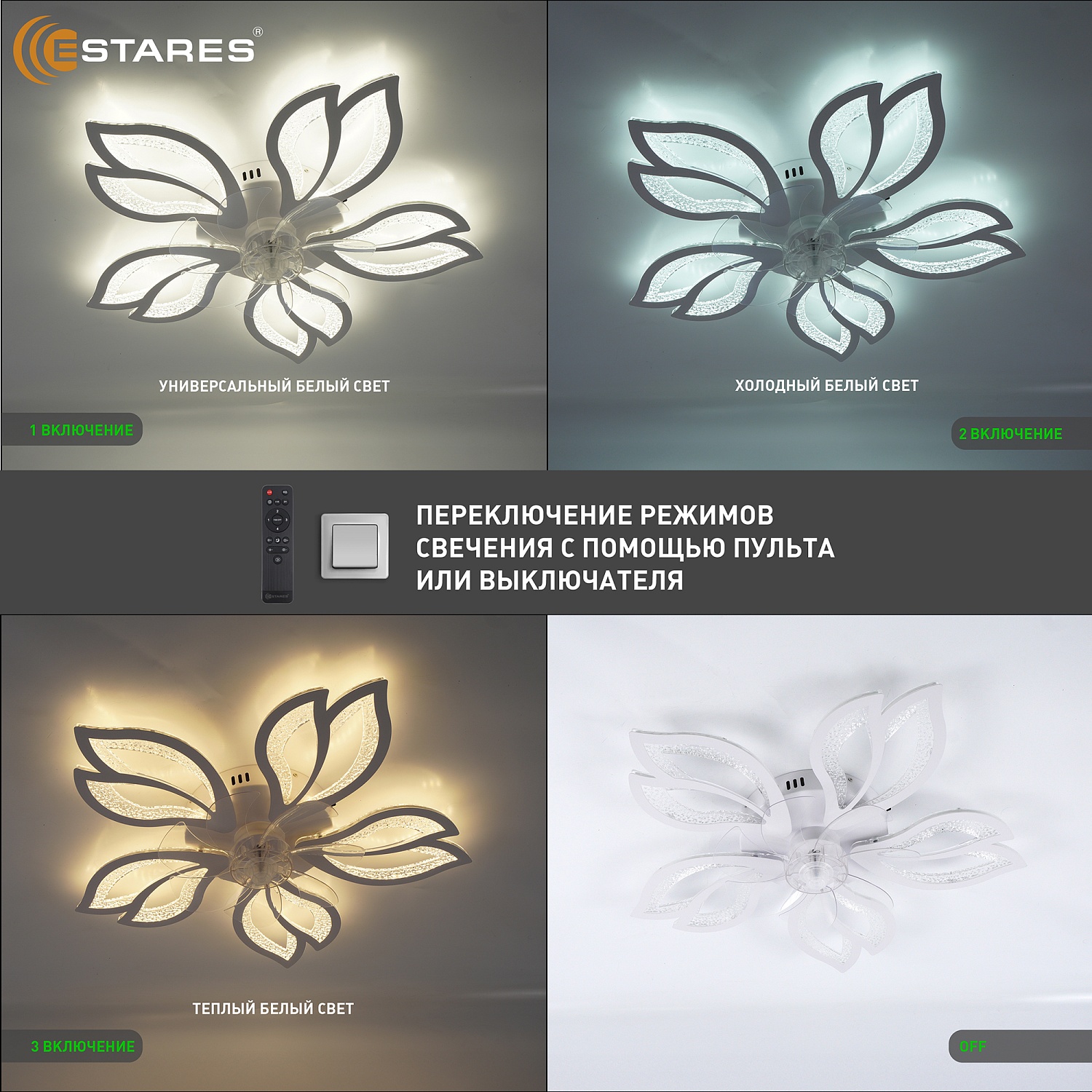 FAN ASTRA ICE 70W+19W 5F-IRC-WHITECLEARCLEAR Озон 3