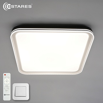 Управляемый светодиодный светильник OLIVER 100W S-IRC-500x500x75-WHITE/BLACK/WHITE-220-IP40