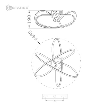 Светодиодная люстра LIANA MONO 70W R-460х190-CHROME WHITE-220-IP20 4000K