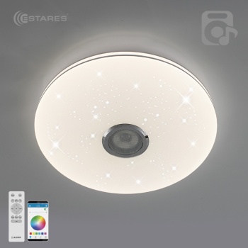 Управляемая светодиодная музыкальная люстра MUSIC RGB 60W R-APP-390-WHITE CHROME-220-IP20