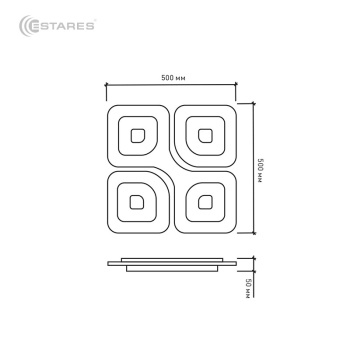 2020_Управляемый светодиодный светильник Geometria Quadrate 85w q-500-white-220-ip44