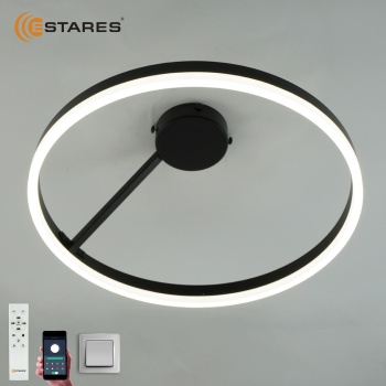 Управляемая светодиодная люстра MILAGRA 48W R-APP-500x170-BLACK WHITE-220-IP20