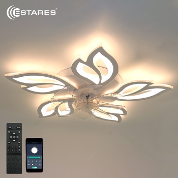 Управляемая светодиодная люстра с вент. FAN  ASTRA 100W+18W 5F-APP-680x120-WHITE/WHITE-220-IP20