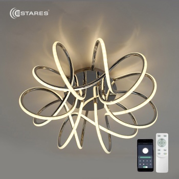 Управляемый светодиодный светильник LIANA MUSE 105W R-APP-560x235-CHROME WHITE-220-IP20