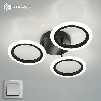 Управляемая светодиодная люстра MARIA 80W 3R-ON/OFF(IRC)-390x90-BLACK/WHITE-220-IP20