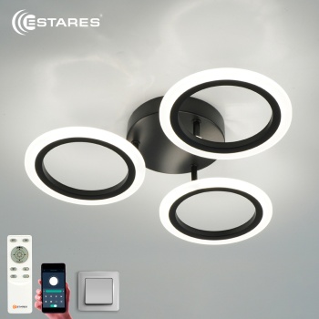 Управляемая светодиодная люстра MARIA 50W 3R-APP-440x80-BLACK/WHITE-220-IP20