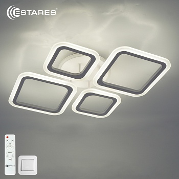 Управляемая светодиодная люстра OVAL RGB 65W 4S1R-RC-600x445x95-WHITE/WHITE-220-IP20