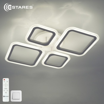 Управляемая светодиодная люстра OVAL RGB 65W 4S1R-RC-600x445x95-WHITE/WHITE-220-IP20