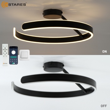 Управляемая светодиодная люстра MADERA 80W R-APP-500x170-BLACK WHITE-220-IP20