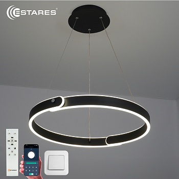 Управляемая светодиодная люстра  MARY 86W 2C-APP-500x1200-BLACK/WHITE-220-IP20