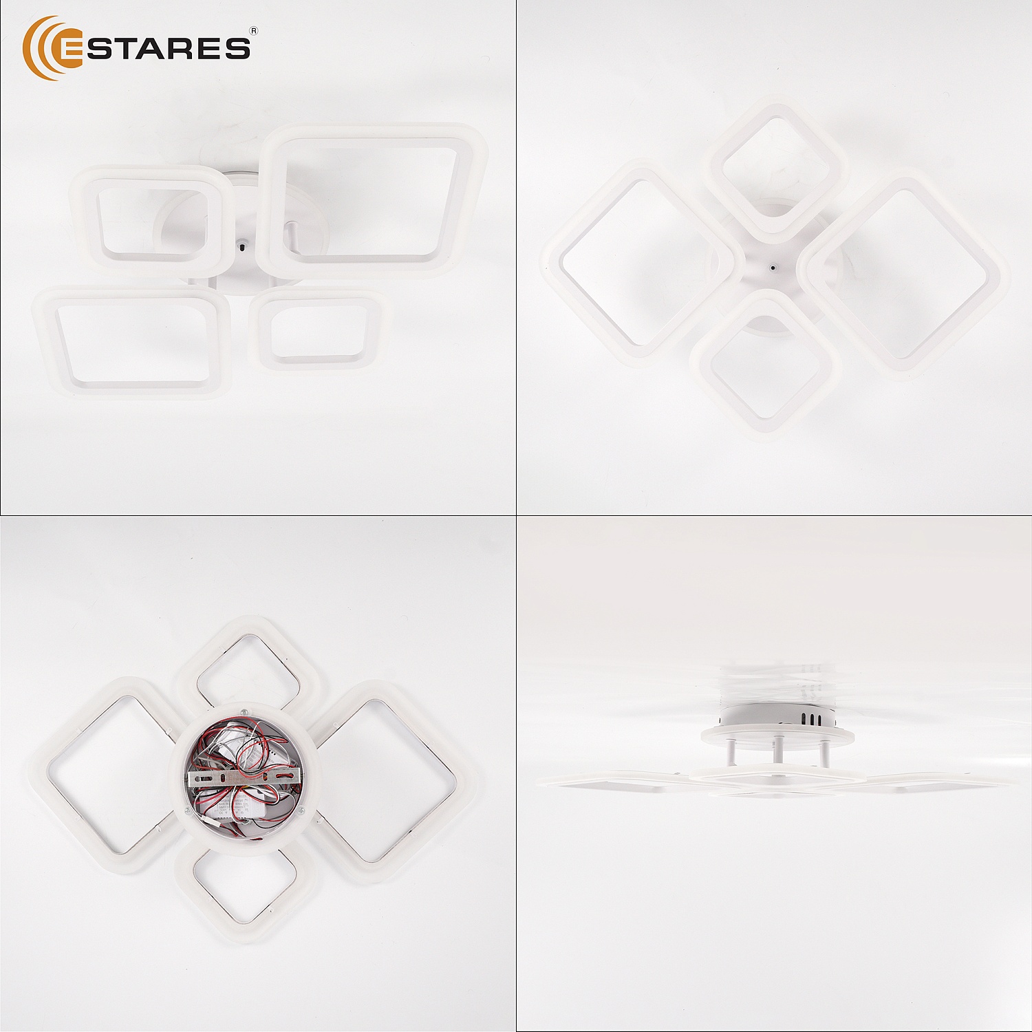Управляемая светодиодная люстра OVAL RGB 65W 4S1R-RC-600x445x95-WHITE WHITE-220-IP20
