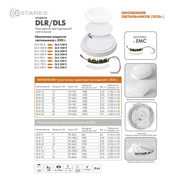Cветодиодный накладной светильник DLR 12W R-150-CW-WHITE WHITE-220-IP44