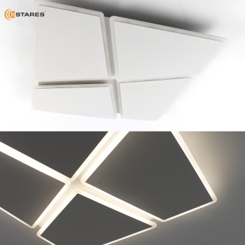 Управляемая светодиодная люстра AERO 72W 4S-ON OFF- 455x455x57-WHITE WHITE-220-IP20