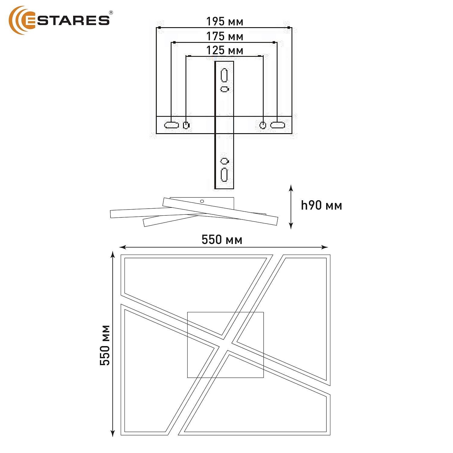 Управляемая светодиодная люстра ORLANDO 120W S-APP-550x550x90-WHITE WOOD WHITE-220-IP20