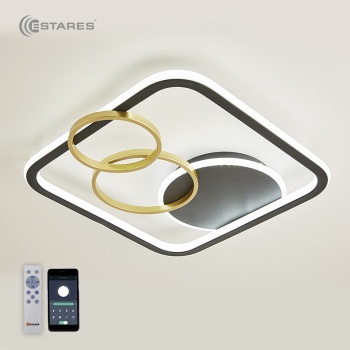 Управляемый светодиодный светильник MENSOLA 90W S-APP-450x450x60-BLACK/GOLD/WHITE-220-IP20