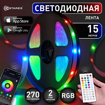 Управляемый светодиодный светильник гибкий ELECTRA RGB 23W-L-IRC-1,5W/m-18LED5050/m-15m-24/220V-IP20