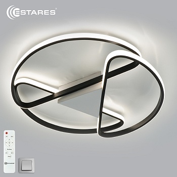 Управляемая светодиодная люстра CALLISTA 80W R-RC-500x75-BLACK/WHITE-220-IP20