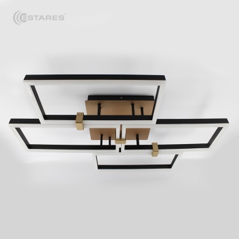 УПРАВЛЯЕМАЯ СВЕТОДИОДНАЯ ЛЮСТРА ON OFF PANDORA 160W 4S-ON OFF-1050X720X150-BLACK GOLD-220-IP20