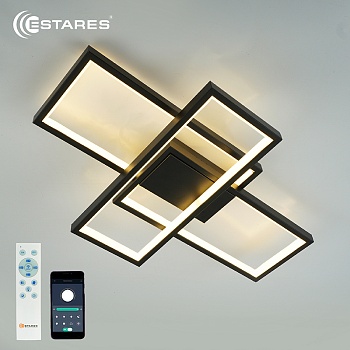 Управляемая светодиодная люстра SVEN 85W 3S-ON/OFF(RC)-690x470x80-BLACK/WHITE-220-IP20