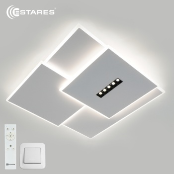 Управляемый светодиодный светильник STERREN 105W 3S 5DL-RC-520x535x55-WHITE/BLACK/WHITE-220-IP20