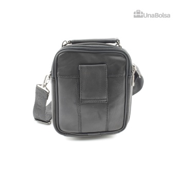 Сумка мужская из натуральной кожи UB-B109-150x185х85-black black-молния молния