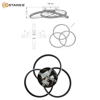 Управляемая светодиодная люстра  EVITA 80W 3R-APP-510X130-BLACK WHITE-220-IP20