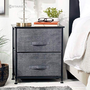 COMMOD novel 2F-2D-GRAY-45х30х51 тумба прикроватная