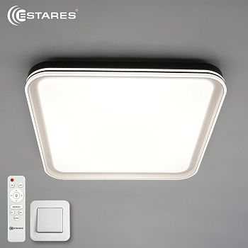 Управляемый светодиодный светильник OLIVER 100W S-IRC-500x500x75-WHITE/BLACK/WHITE-220-IP40