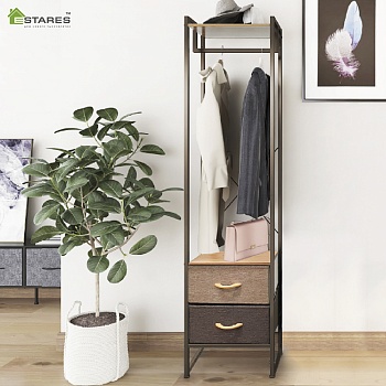 COMMOD 4F-2D-MIXBROWN-44х30х178 комод-вешалка