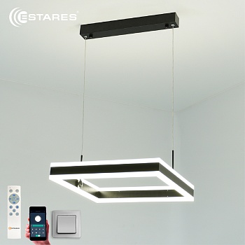 Управляемая светодиодная люстра STELLA 80WS-APP-400x400x1200-BLACK/WHITE-220-IP20