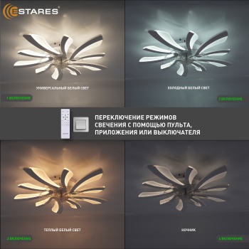 FAN ALESSIA 80W+15W R-RC-WHITEWHITE ОЗОН 3