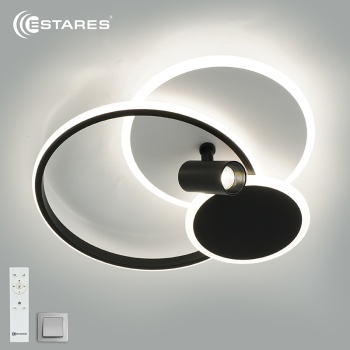 Управляемый светодиодный светильник ECLIPSE 75W 3R 1DL-RC-480x425x130-WHITE/BLACK/WHITE-220-IP20