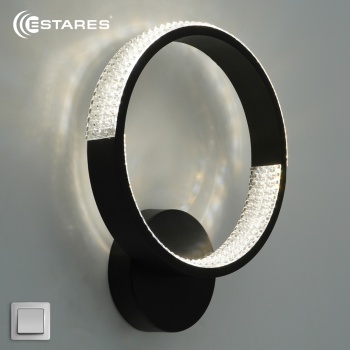 Управляемый светодиодный светильник, бра MISS 20W R-ON/OFF-300x250-BLACK/CLEAR-220-IP20